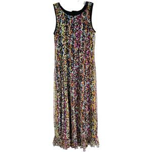 ILE NY colorful pink black white dot mesh 90s y2K maxi dress 8